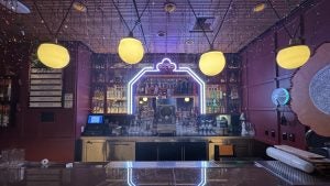 Bar with lots of tequila and mezcal at Ghost Donkey in Las Vegas